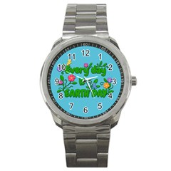 Earth Day Sport Metal Watch by Valentinaart