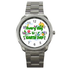 Earth Day Sport Metal Watch by Valentinaart