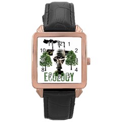 Ecology Rose Gold Leather Watch  by Valentinaart