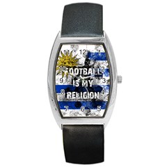 Football Is My Religion Barrel Style Metal Watch by Valentinaart