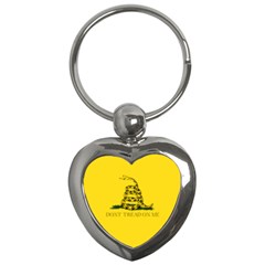 Gadsden Flag Don t Tread On Me Key Chains (heart)  by snek