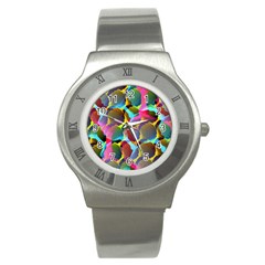 3d Pattern Mix Stainless Steel Watch by Sapixe