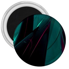 Abstract Green Purple 3  Magnets by Sapixe