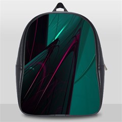 Abstract Green Purple School Bag (large) by Sapixe