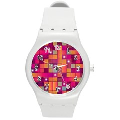 Abstract Background Colorful Round Plastic Sport Watch (m) by Sapixe