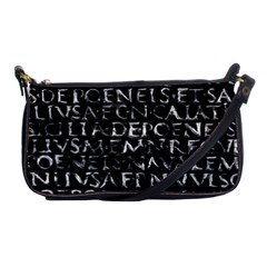 Antique Roman Typographic Pattern Shoulder Clutch Bags by dflcprints