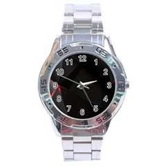 Black Light Dark Figures Stainless Steel Analogue Watch by Sapixe