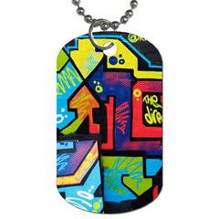 Urban Graffiti Movie Theme Productor Colorful Abstract Arrows Dog Tag (two Sides) by genx