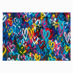 Graffiti Hearts Street Art Spray Paint Rad Large Glasses Cloth (2-side) by genx