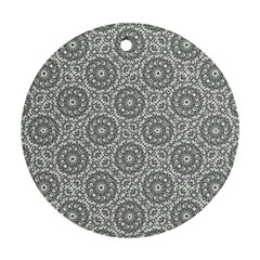 Grey Ornate Decorative Pattern Ornament (round) by dflcprints