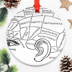 Brain Chart Diagram Face Fringe Ornament (round) by Nexatart