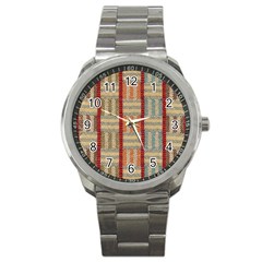 Fabric Pattern Sport Metal Watch by Sapixe