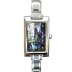 Fantastic World Fantasy Painting Rectangle Italian Charm Watch Front