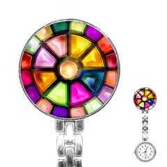 Glass Colorful Stained Glass Stainless Steel Nurses Watch by Sapixe