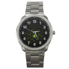 Green Android Honeycomb Gree Sport Metal Watch by Sapixe