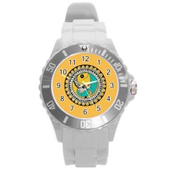 Madhubani Fish Indian Ethnic Pattern Round Plastic Sport Watch (l) by Sapixe