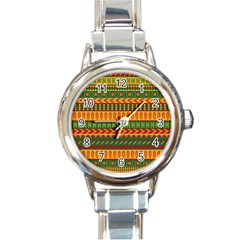 Mexican Pattern Round Italian Charm Watch by Sapixe