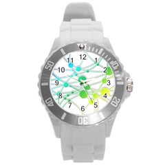 Network Connection Structure Knot Round Plastic Sport Watch (l) by Sapixe