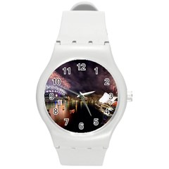 New Year’s Evein Sydney Australia Opera House Celebration Fireworks Round Plastic Sport Watch (m) by Sapixe