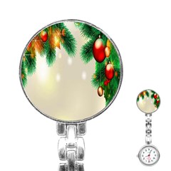 Ornament Christmast Pattern Stainless Steel Nurses Watch by Sapixe