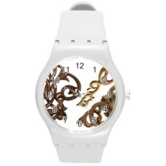 Pattern Motif Decor Round Plastic Sport Watch (m) by Sapixe