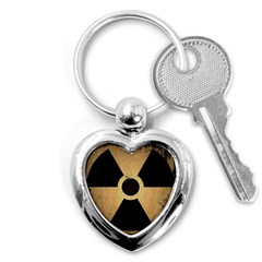 Radioactive Warning Signs Hazard Key Chains (heart)  by Sapixe