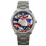 United States Of America Images Independence Day Sport Metal Watch Front