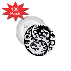 Ying Yang Tattoo 1 75  Buttons (100 Pack)  by Sapixe