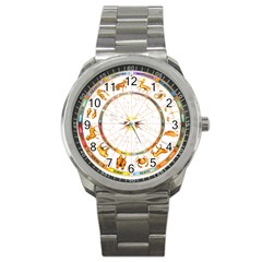 Zodiac  Institute Of Vedic Astrology Sport Metal Watch by Sapixe