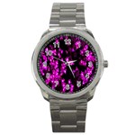 Abstract Background Purple Bright Sport Metal Watch Front