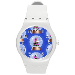 Seamless Repeat Repeating Pattern Art Round Plastic Sport Watch (m) by Sapixe