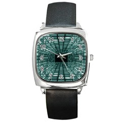 Abstract Perspective Background Square Metal Watch by Sapixe