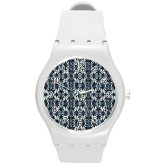 Intersecting Geometric Design Round Plastic Sport Watch (m) by dflcprints