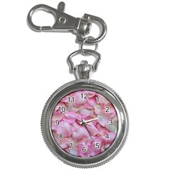 Romantic Pink Rose Petals Floral  Key Chain Watches by yoursparklingshop