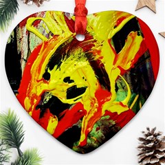 Fish And Bread1/1 Heart Ornament (two Sides) by bestdesignintheworld