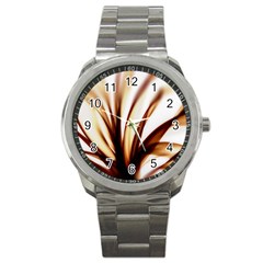 Digital Tree Fractal Digital Art Sport Metal Watch by Simbadda