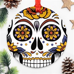 Sugar Skull Ornament (round) by StarvingArtisan