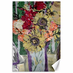 Sunflowers And Lamp Canvas 12  X 18   by bestdesignintheworld