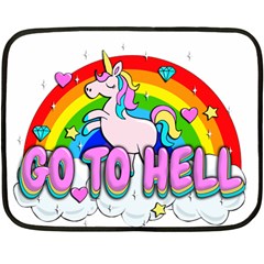 Go To Hell - Unicorn Fleece Blanket (mini) by Valentinaart