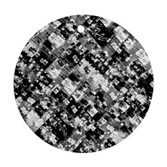 Black And White Patchwork Pattern Ornament (round) by dflcprints