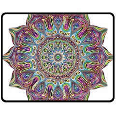 Mandala Decorative Ornamental Double Sided Fleece Blanket (medium)  by Simbadda