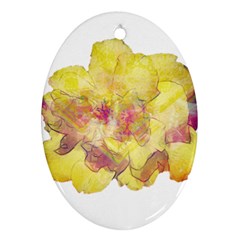 Yellow Rose Oval Ornament (two Sides) by aumaraspiritart