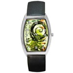 Pagoda Calligraphy 2 Barrel Style Metal Watch Front