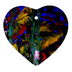 Night At The Foot Of Fudziama 1 Heart Ornament (two Sides) by bestdesignintheworld