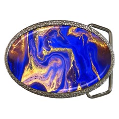 Blue Gold Marbled Belt Buckles by NouveauDesign