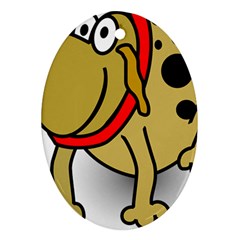 Dog Brown Spots Black Cartoon Ornament (oval) by Nexatart