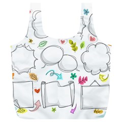 Set Chalk Out Chitchat Scribble Full Print Recycle Bags (l)  by Nexatart