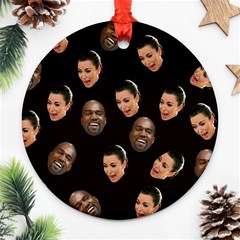 Crying Kim Kardashian Ornament (round) by Valentinaart