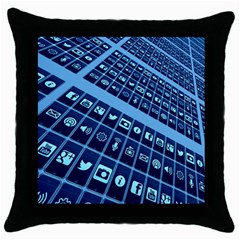 Mobile Phone Smartphone App Throw Pillow Case (black) by Sapixe