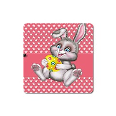 Illustration Rabbit Easter Square Magnet by Sapixe